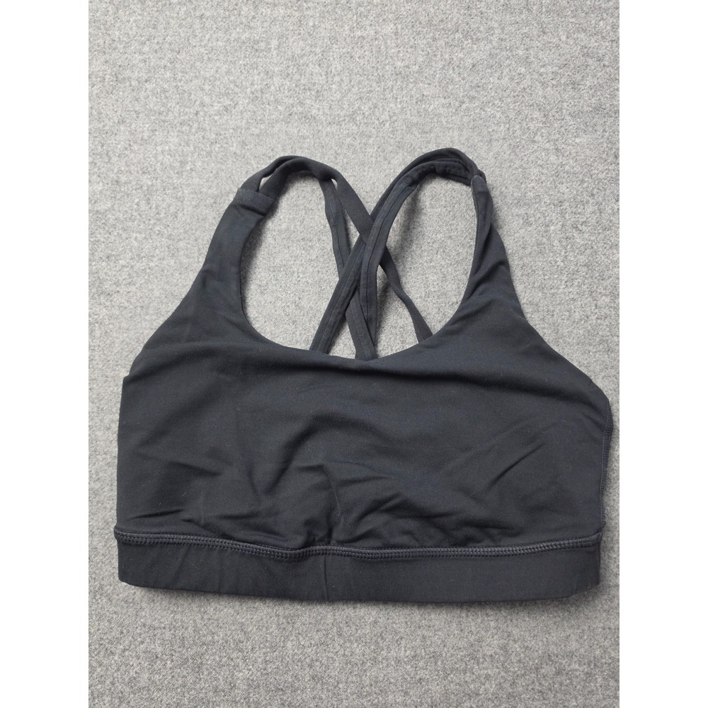 Lululemon Free to Be Sports Bra Women 6 Black Strappy Back Yoga Workout